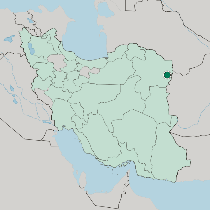 Map showing Torbat-e Jām — In Iran