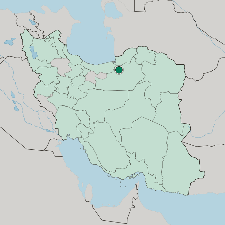 Map showing Dāmghān — In Iran