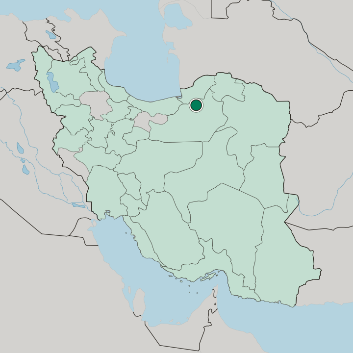 Map showing Shahrud — In Iran