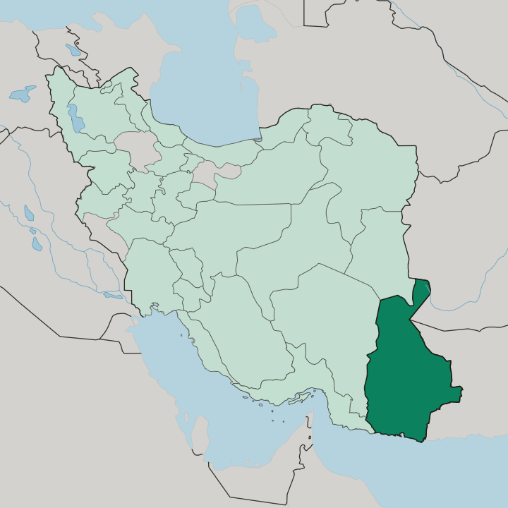 Map showing Sistan and Baluchestan Province — In Iran