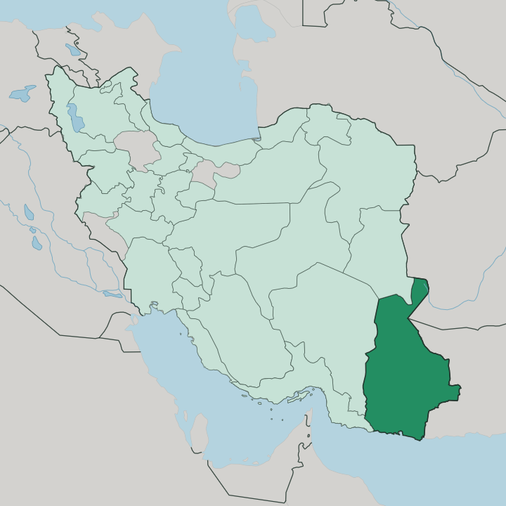 Map showing Sistan and Baluchestan Province — In Iran
