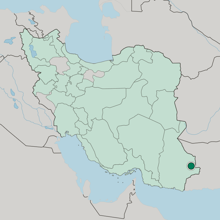 Map showing Sarāvān — In Iran