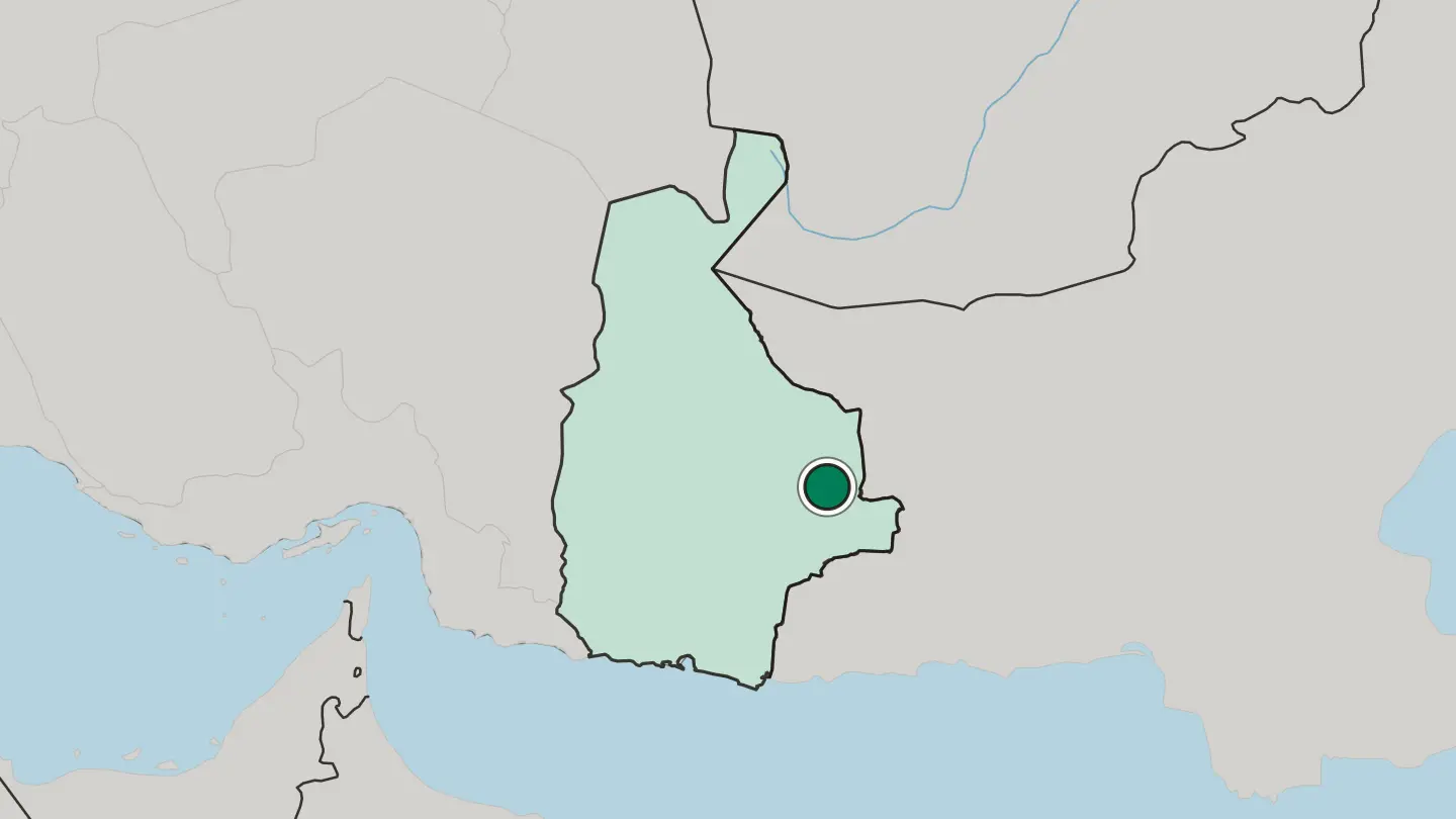 Map of Sarāvān in Iran