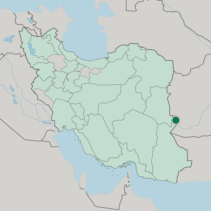 Map showing Zābol — In Iran