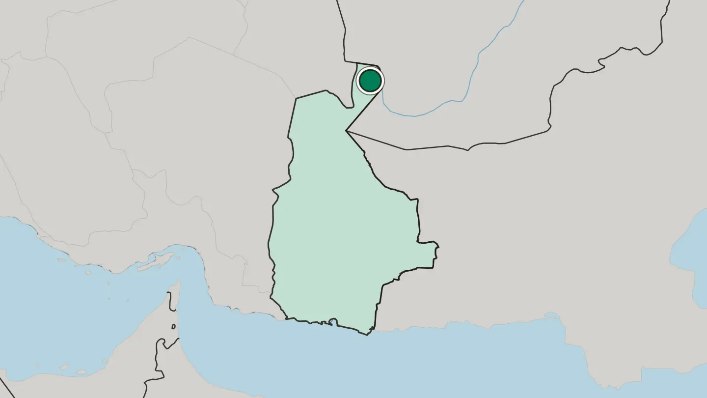 Map of Zābol in Iran