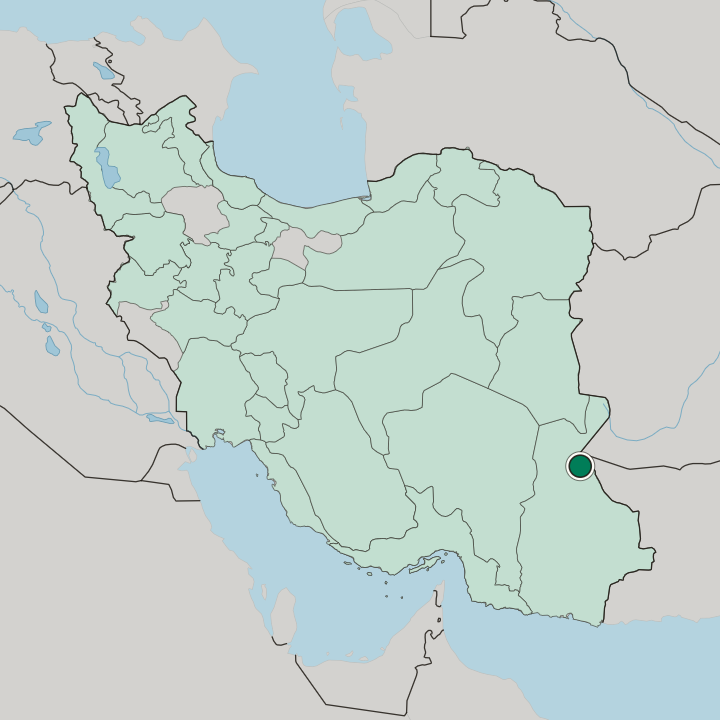 Map showing Zahedan — In Iran