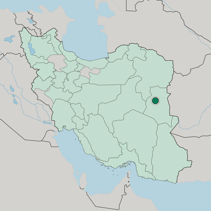 Map showing Bīrjand — In Iran
