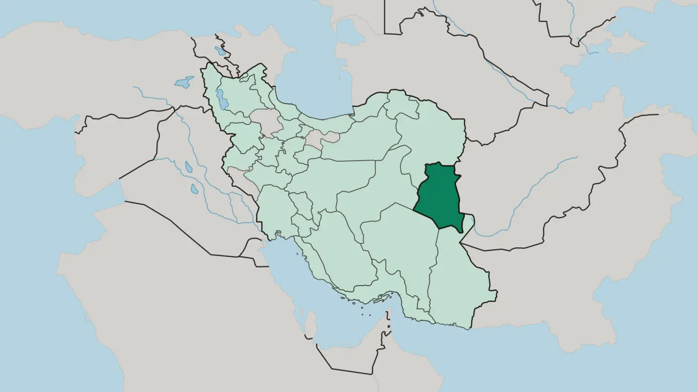 Map of South Khorasan Province in Iran