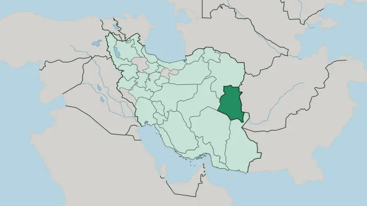 Map of South Khorasan Province in Iran