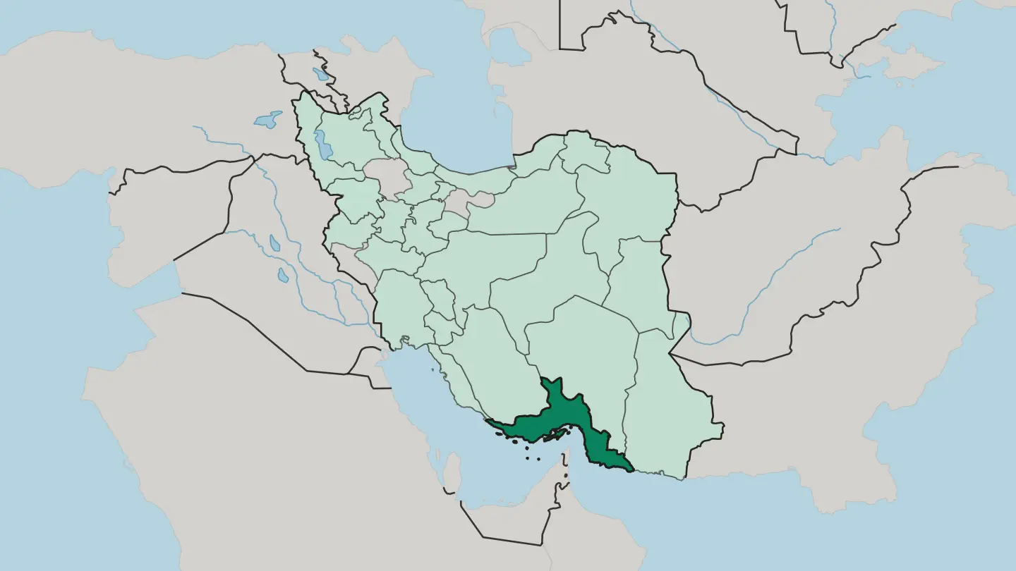 Map of Tehran Province in Iran