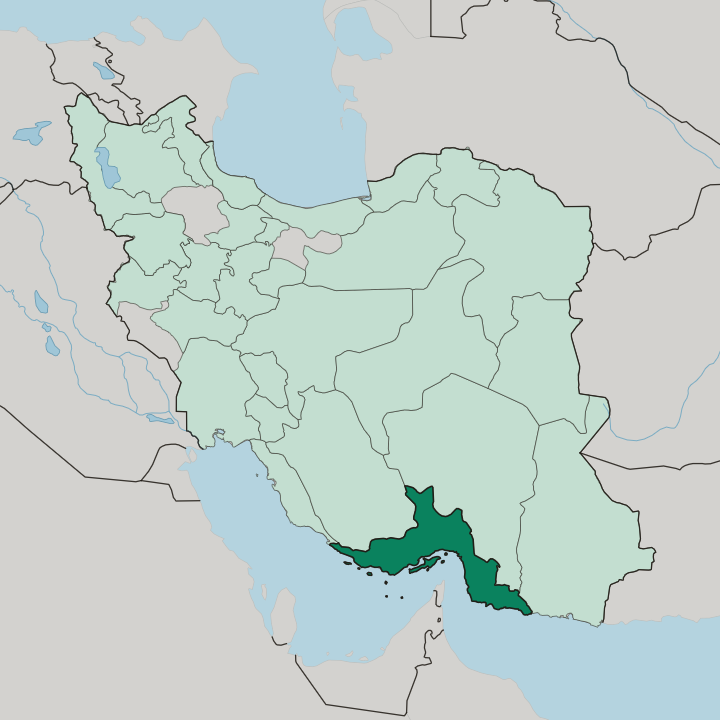 Map showing Tehran Province — In Iran