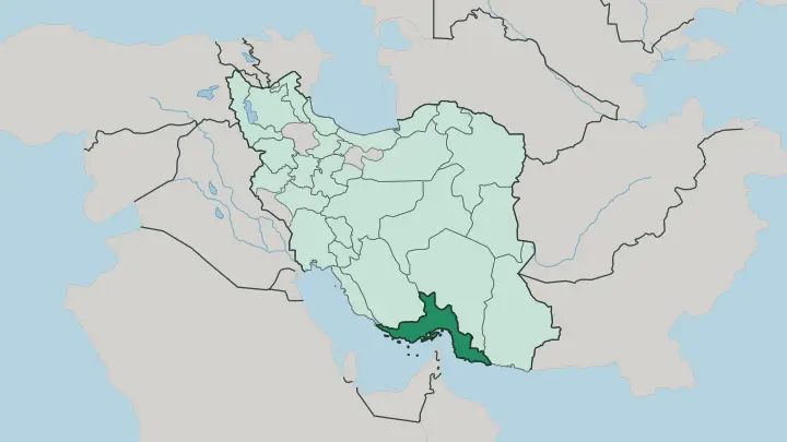 Map of Tehran Province in Iran