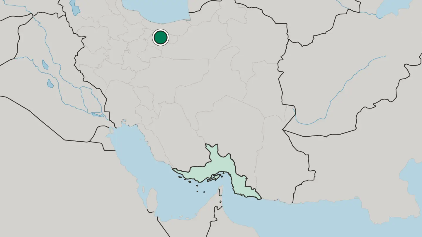 Map of Pardīs in Iran