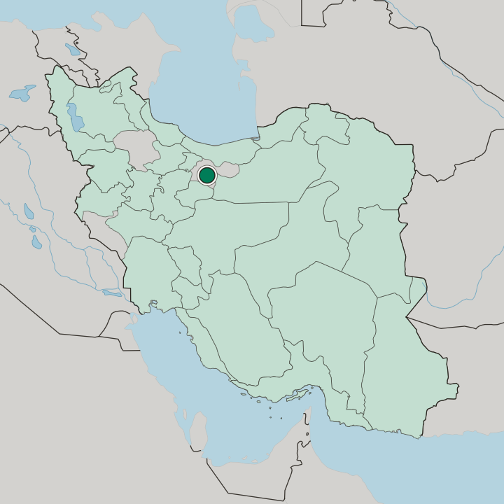 Map showing Qarchak — In Iran