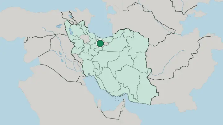 Map of Tehran in Iran