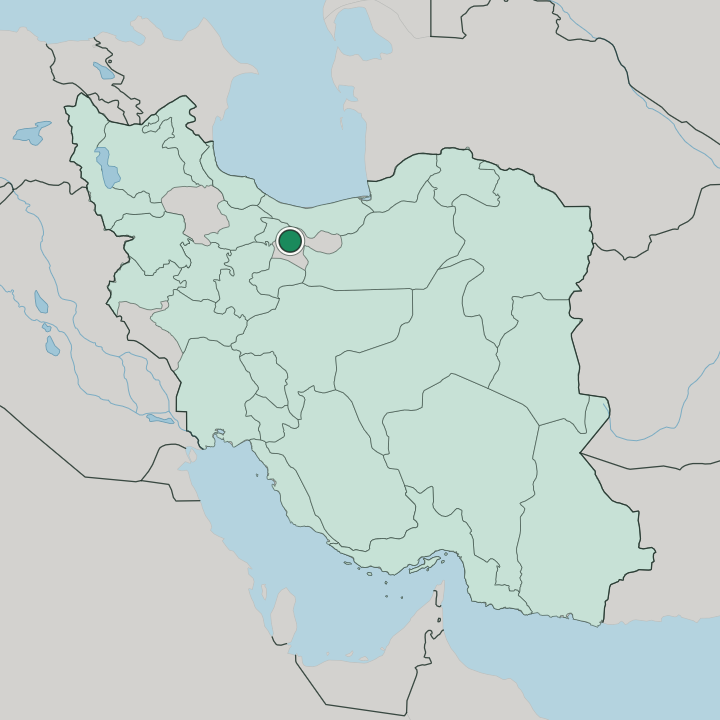 Map showing Tehran — In Iran