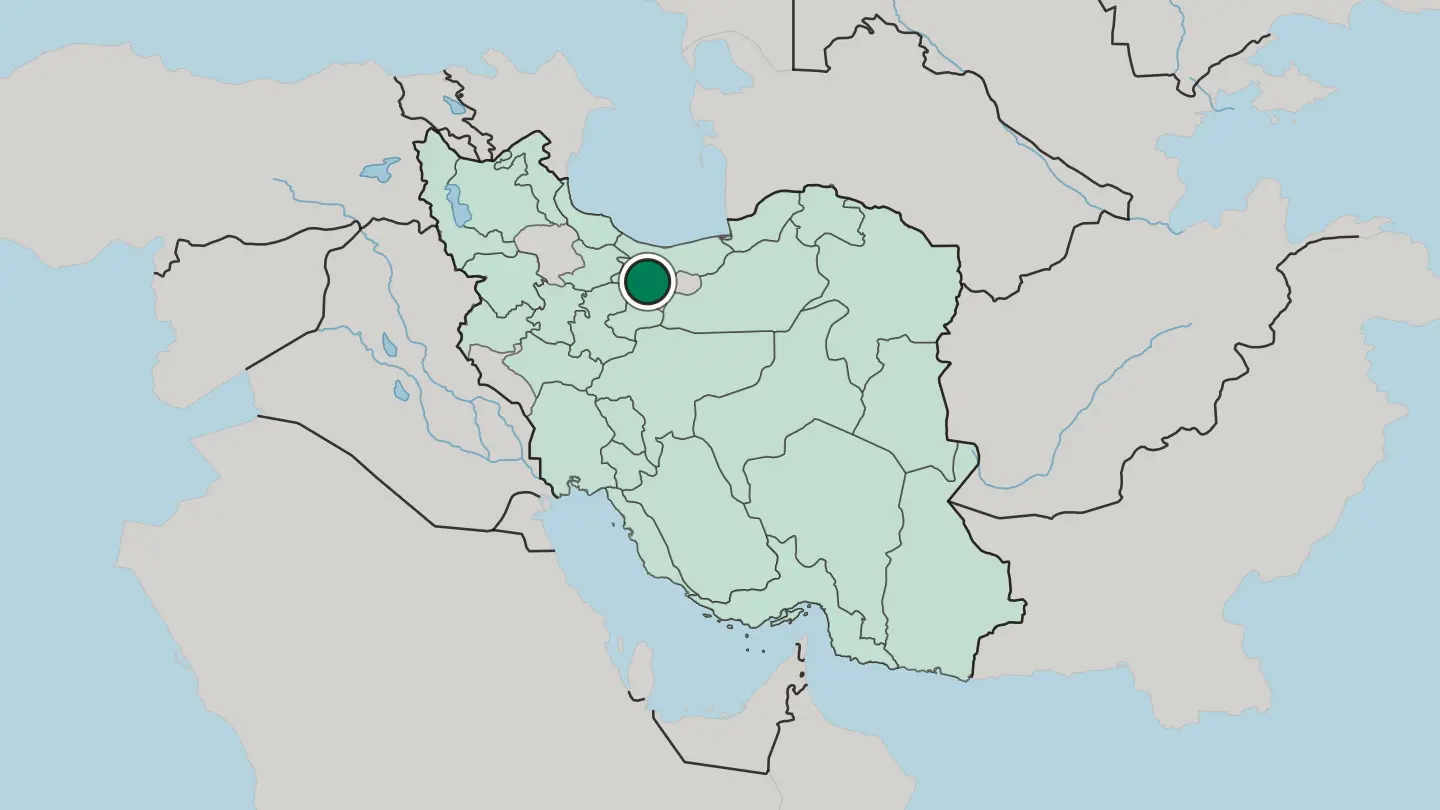 Map of Tehran in Iran