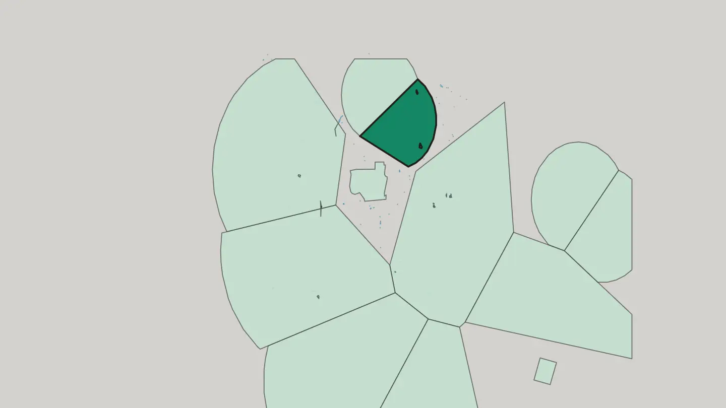 Map of Evin in Tehran