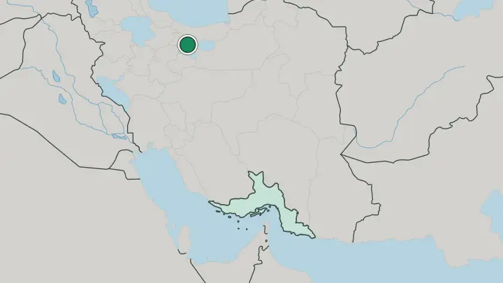 Map of Tehran in Iran