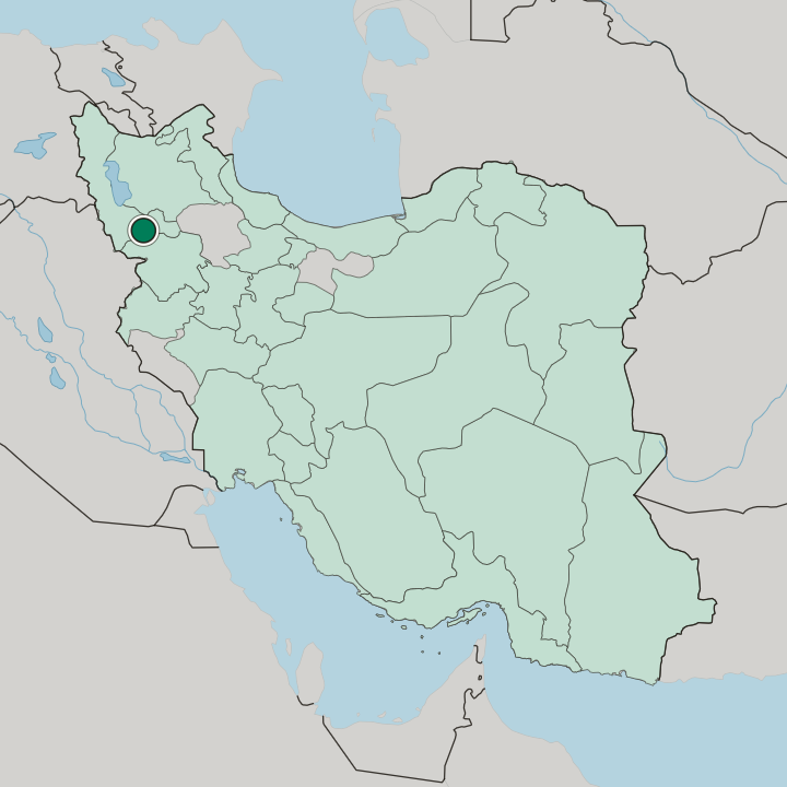 Map showing Būkān — In Iran