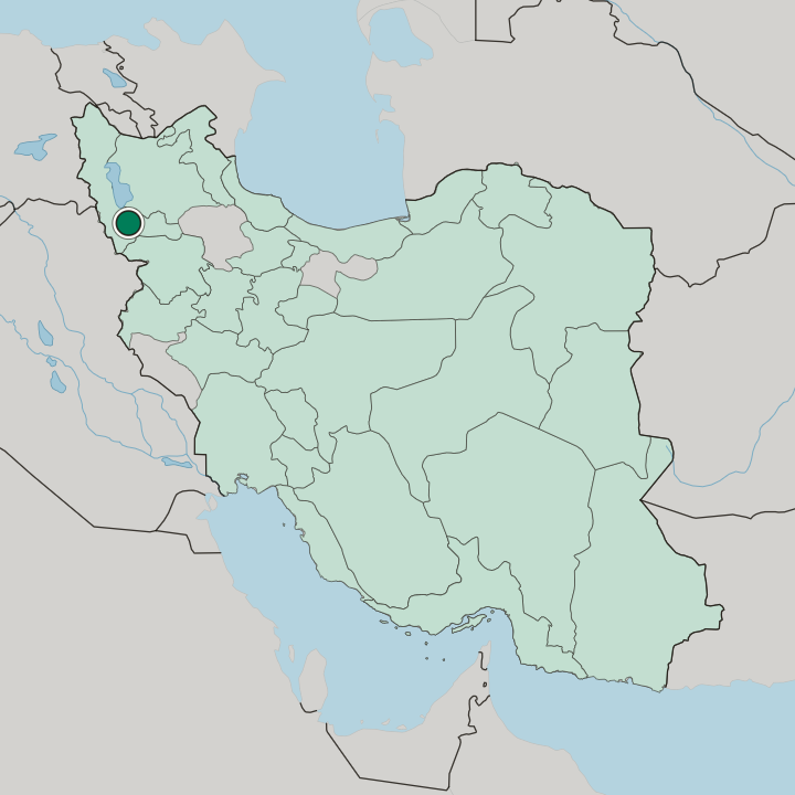 Map showing Mahābād — In Iran