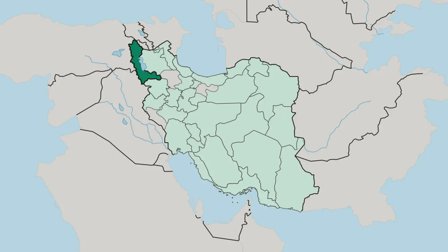 Map of West Azerbaijan Province in Iran