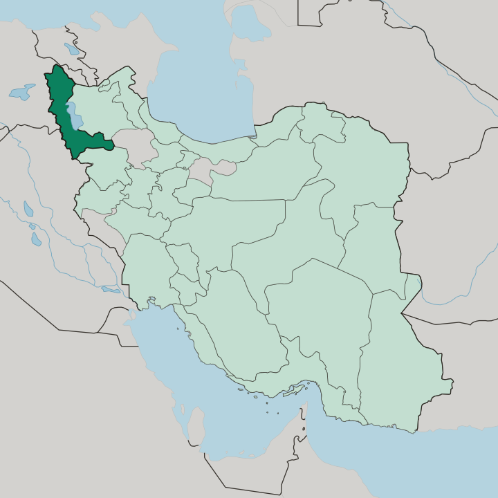 Map showing West Azerbaijan Province — In Iran