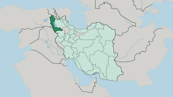Map of West Azerbaijan Province in Iran