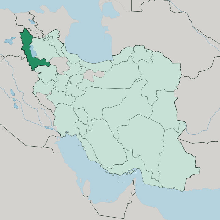 Map showing West Azerbaijan Province — In Iran