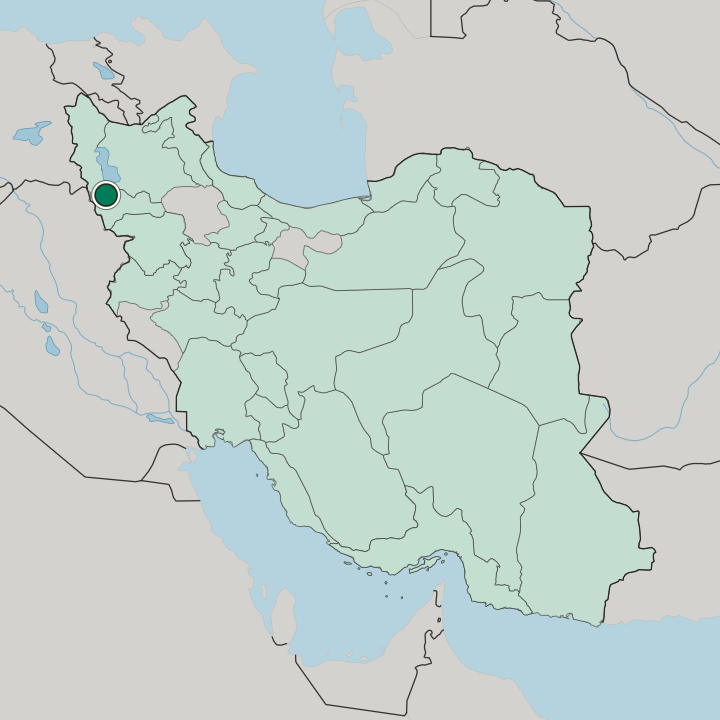 Map showing Naqadeh — In Iran