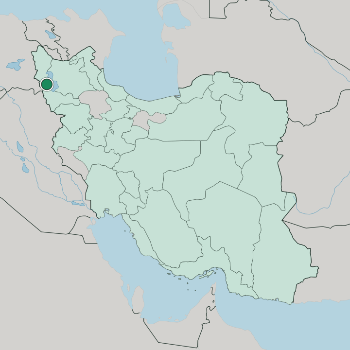 Map showing Orūmīyeh — In Iran