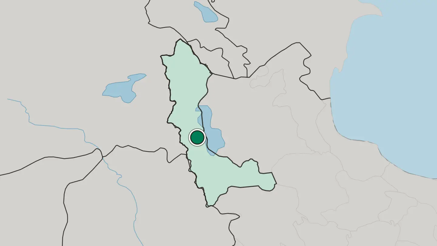 Map of Orūmīyeh in Iran