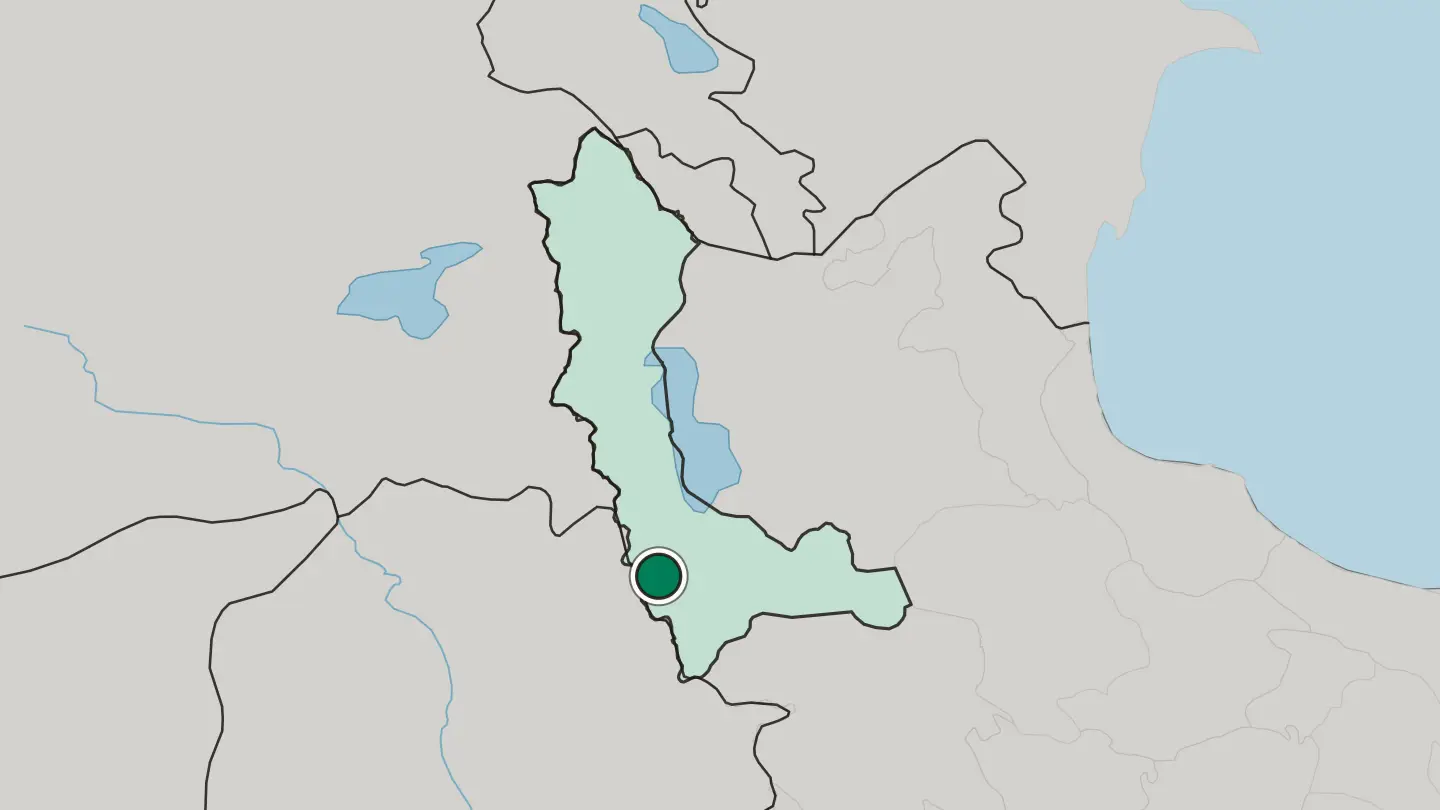 Map of Piranshahr in Iran