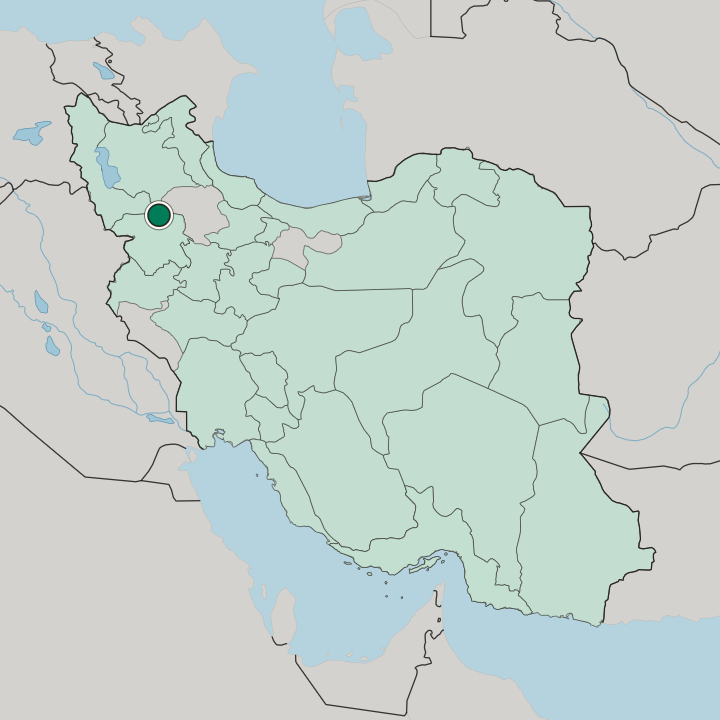 Map showing Takāb — In Iran