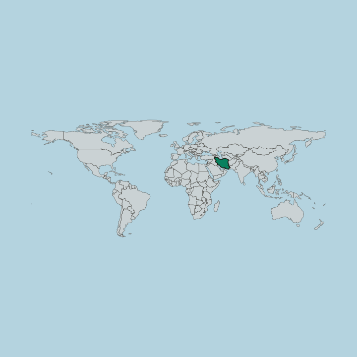 Map showing Iran — Worldwide