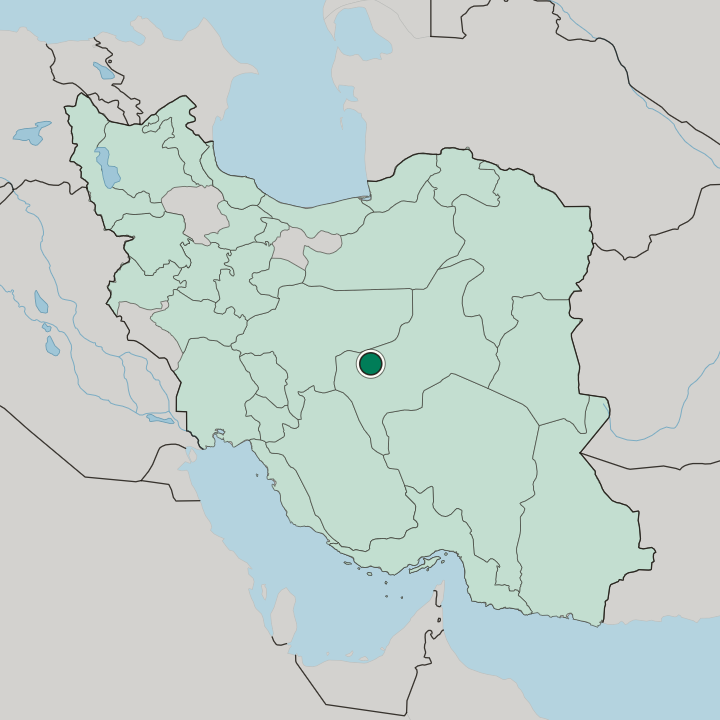 Map showing Ardakān — In Iran
