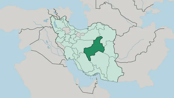 Map of Yazd Province in Iran