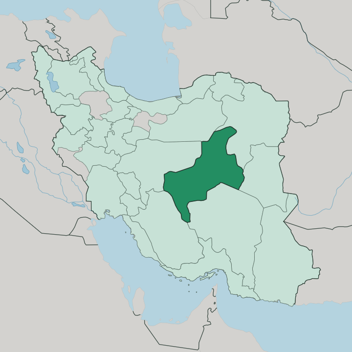 Map showing Yazd Province — In Iran
