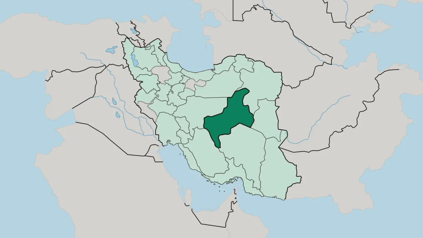 Map of Yazd Province in Iran