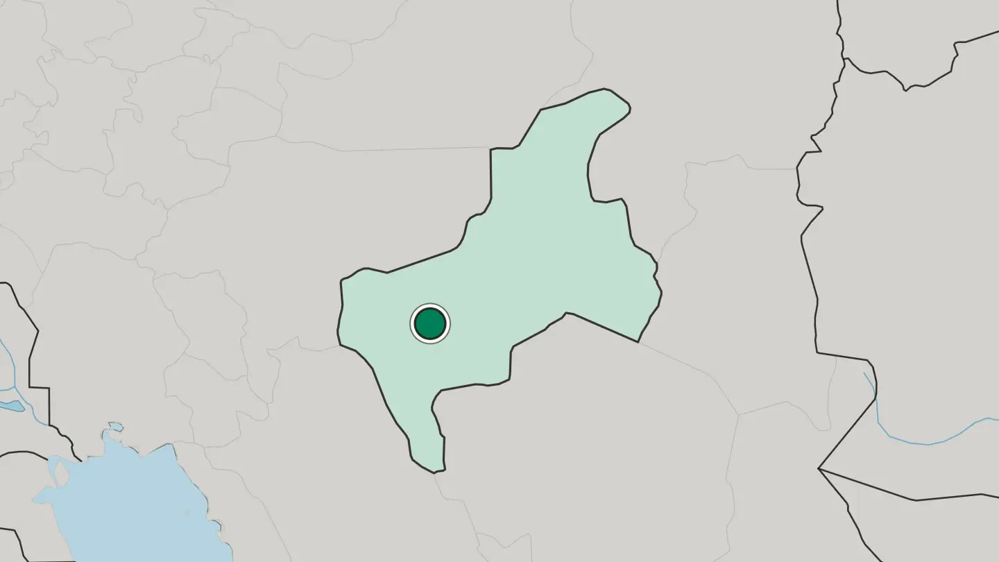 Map of Yazd in Iran