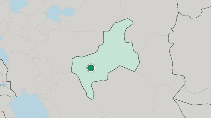 Map of Yazd in Iran