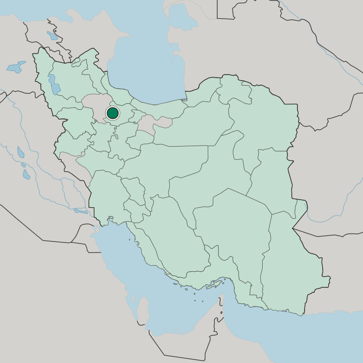 Map showing Abhar — In Iran