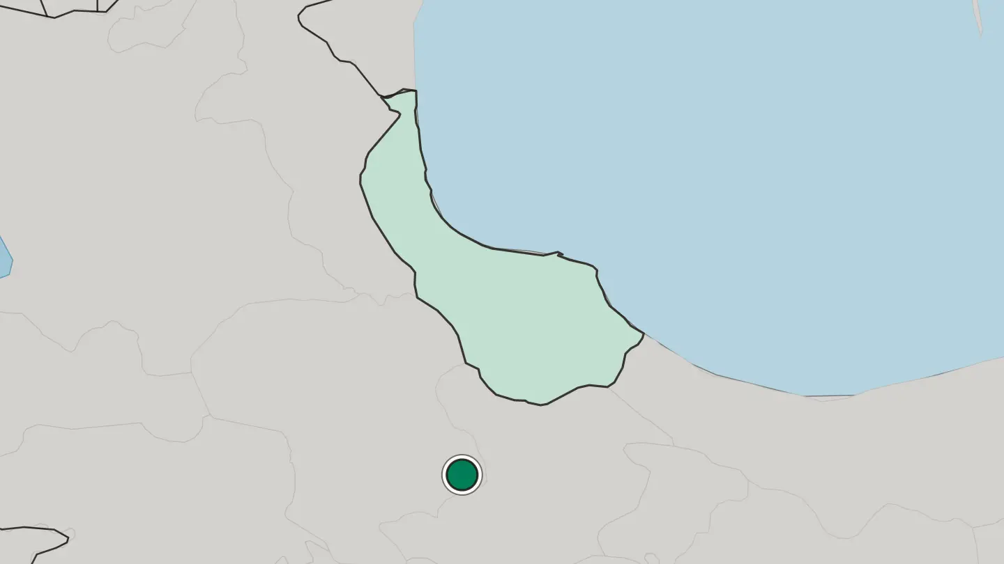 Map of Abhar in Iran
