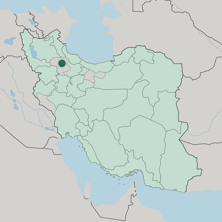 Map showing Zanjan — In Iran