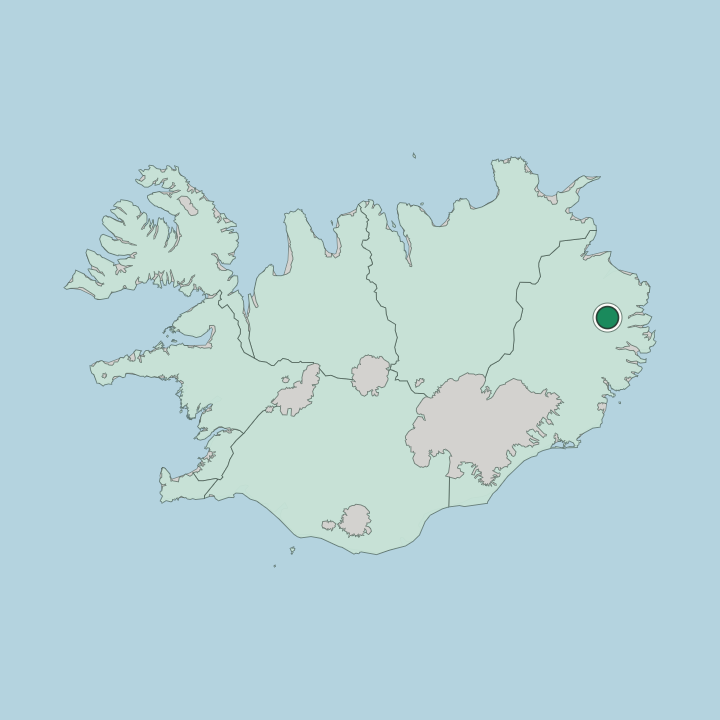 Map showing Egilsstaðir — In Iceland