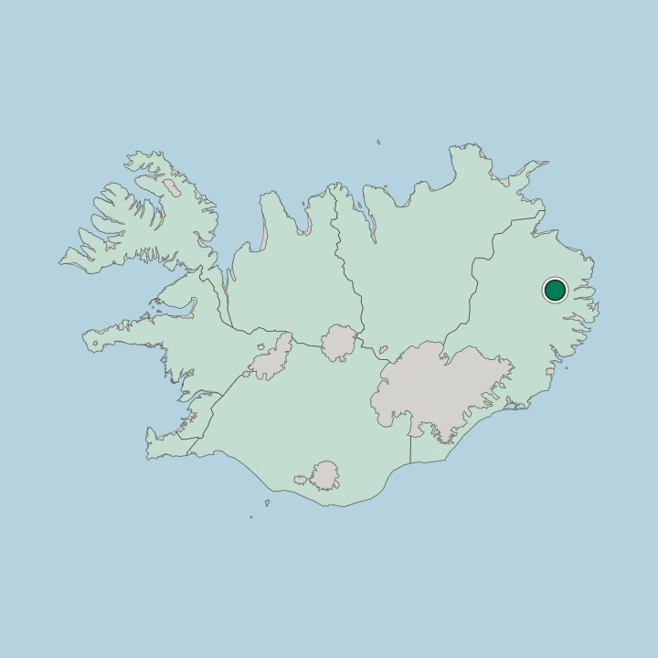 Map showing Egilsstaðir — In Iceland