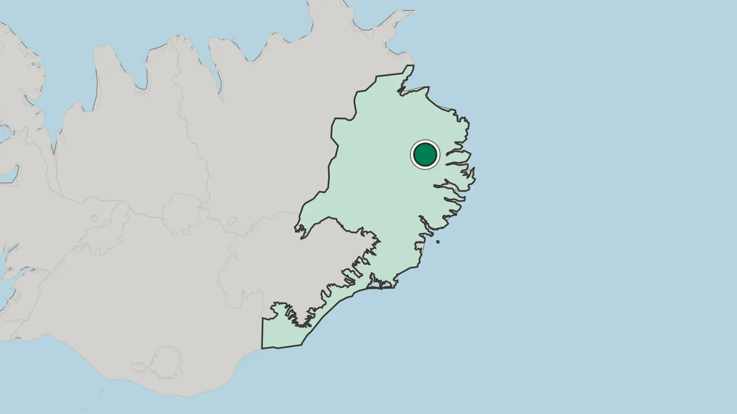 Map of Egilsstaðir in Iceland
