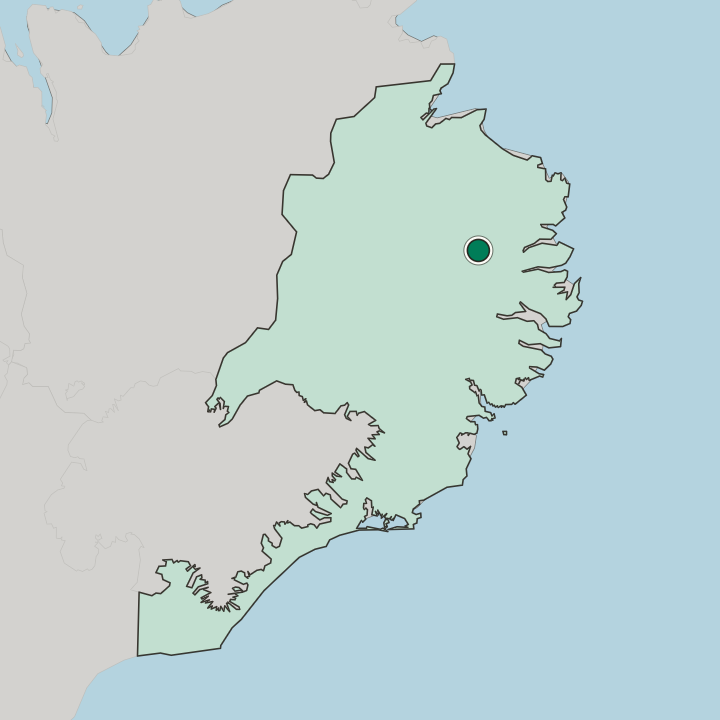 Map showing Egilsstaðir — In Austurland