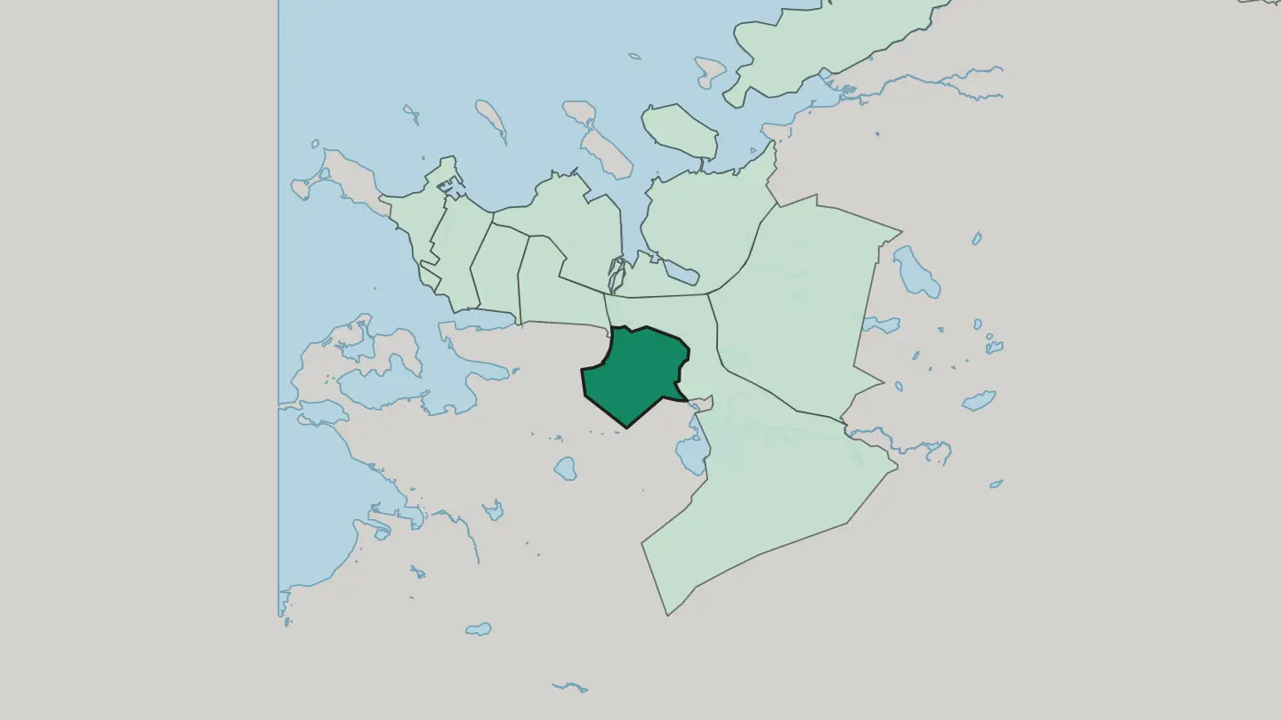 Map of Breiðholt in Reykjavík