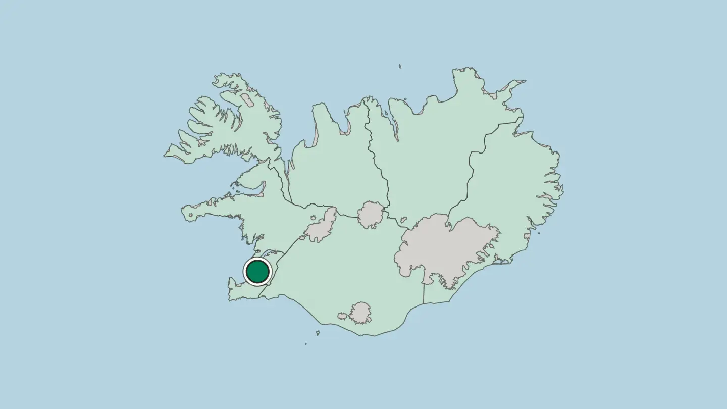 Map of Reykjavík in Iceland